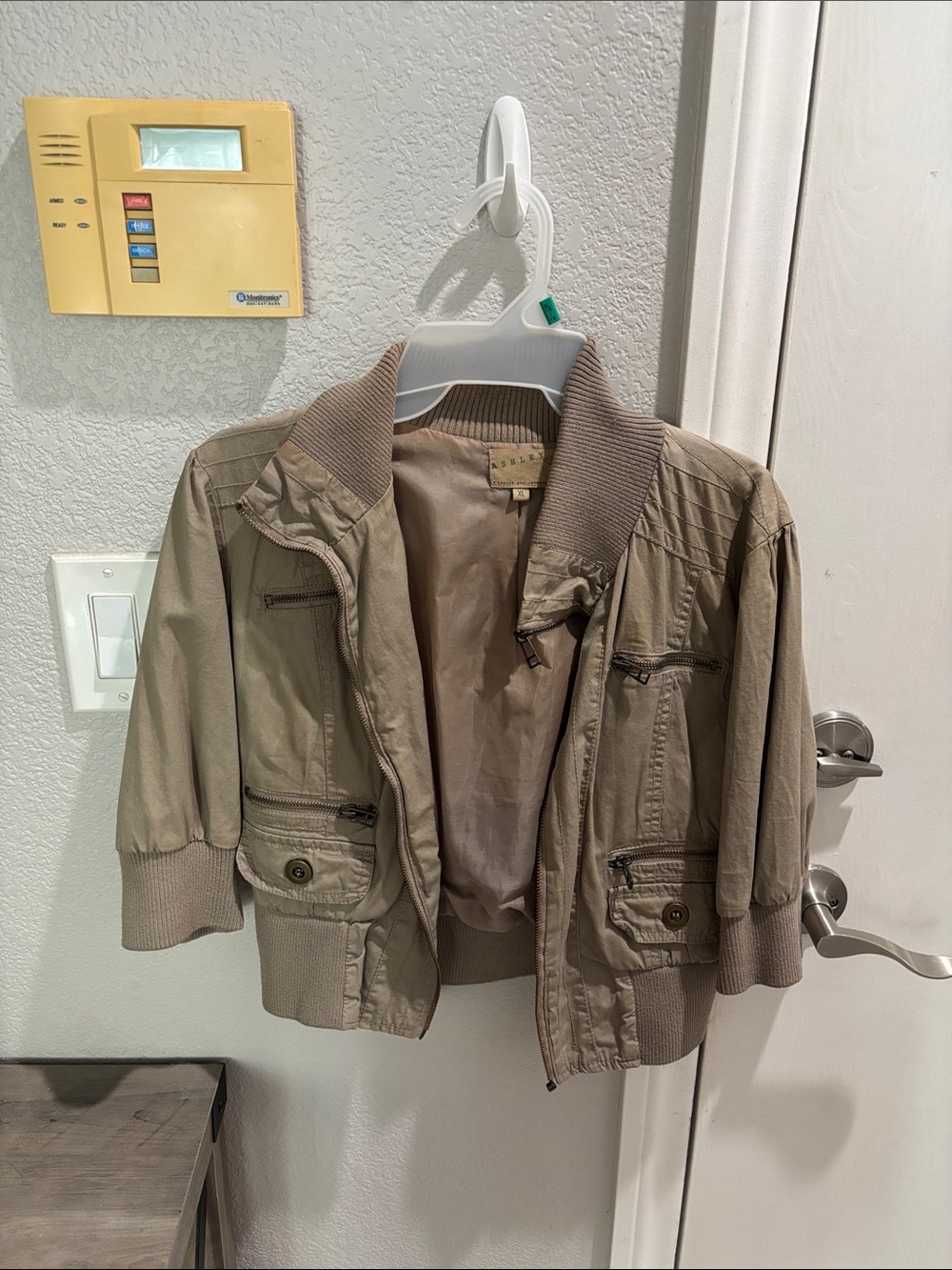 Women’s Cropped Lightweight Bomber Jacket - Taupe
